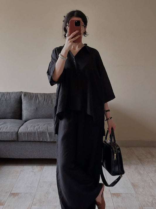 Midnight Ease – Cotton Slub Co-ord Set