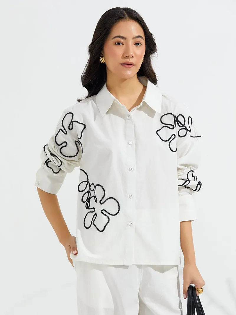 Dori Embroidered Poplin Co-ord Set