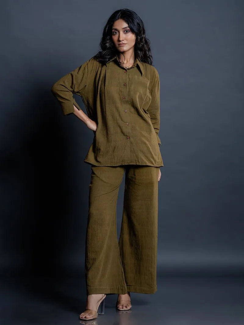 Olive Green Organic Cotton Co-ord Set