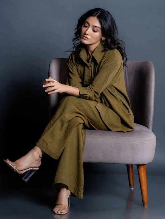 Olive Green Organic Cotton Co-ord Set