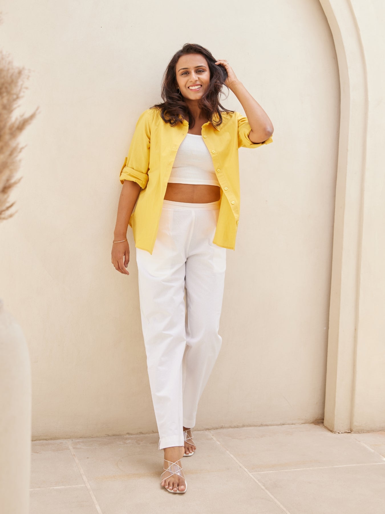 Vedora Classic: White Cotton Pants for Universal Appeal